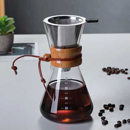 Borosilicate Glass Drip Coffee Maker with Integrated Filter
