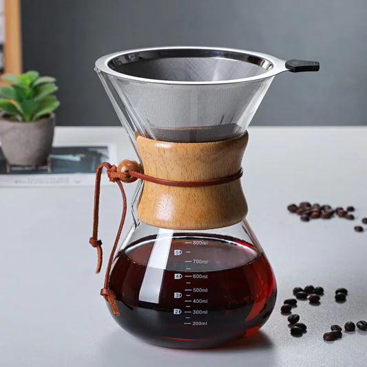Borosilicate Glass Drip Coffee Maker with Integrated Filter