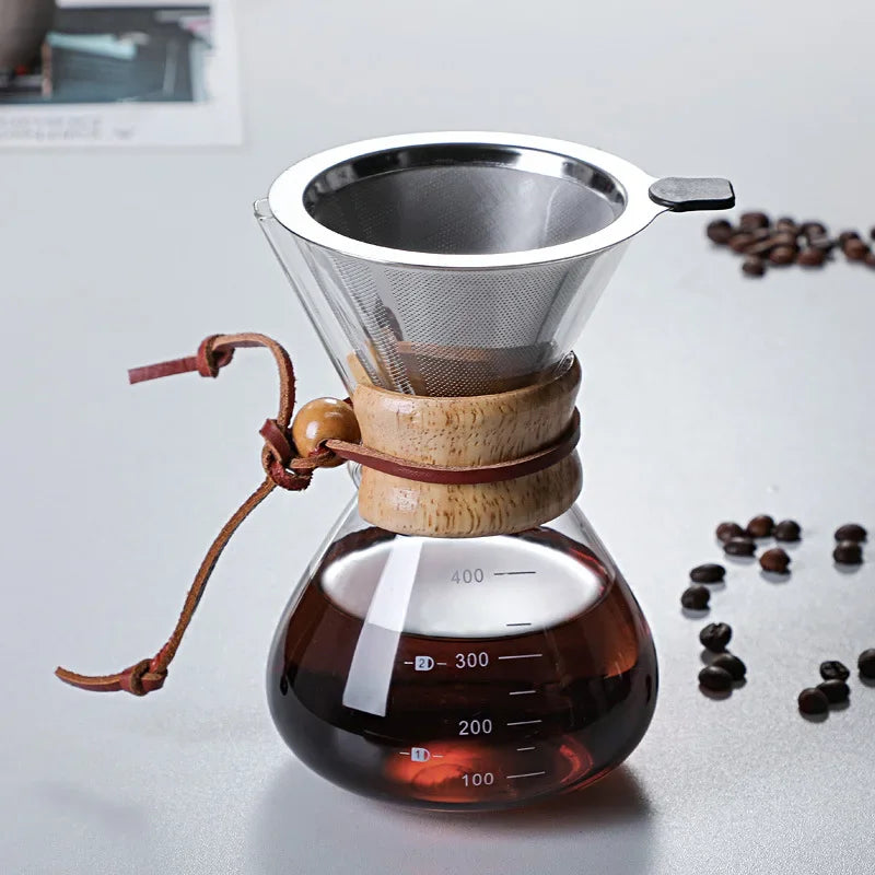 Borosilicate Glass Drip Coffee Maker with Integrated Filter