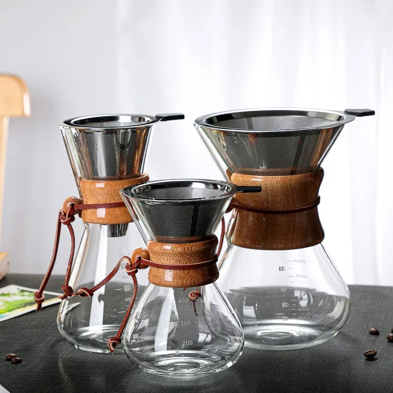 Borosilicate Glass Drip Coffee Maker with Integrated Filter