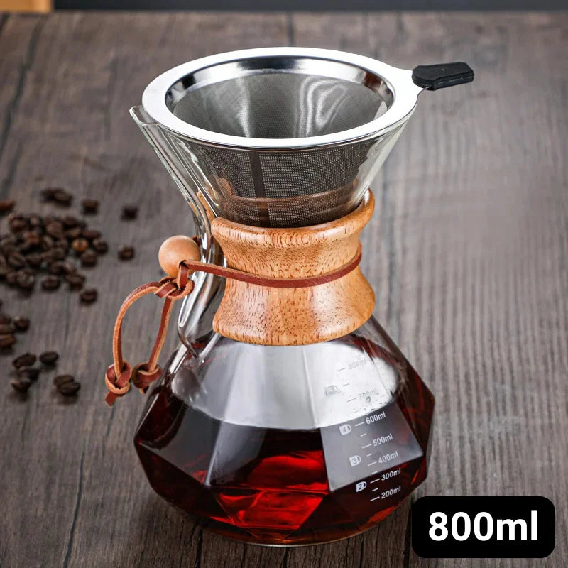 Monzzi Diamond Design Borosilicate Glass Manual Coffee Maker