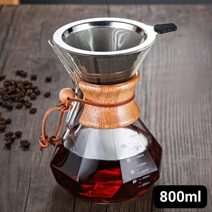 Monzzi Diamond Design Borosilicate Glass Manual Coffee Maker