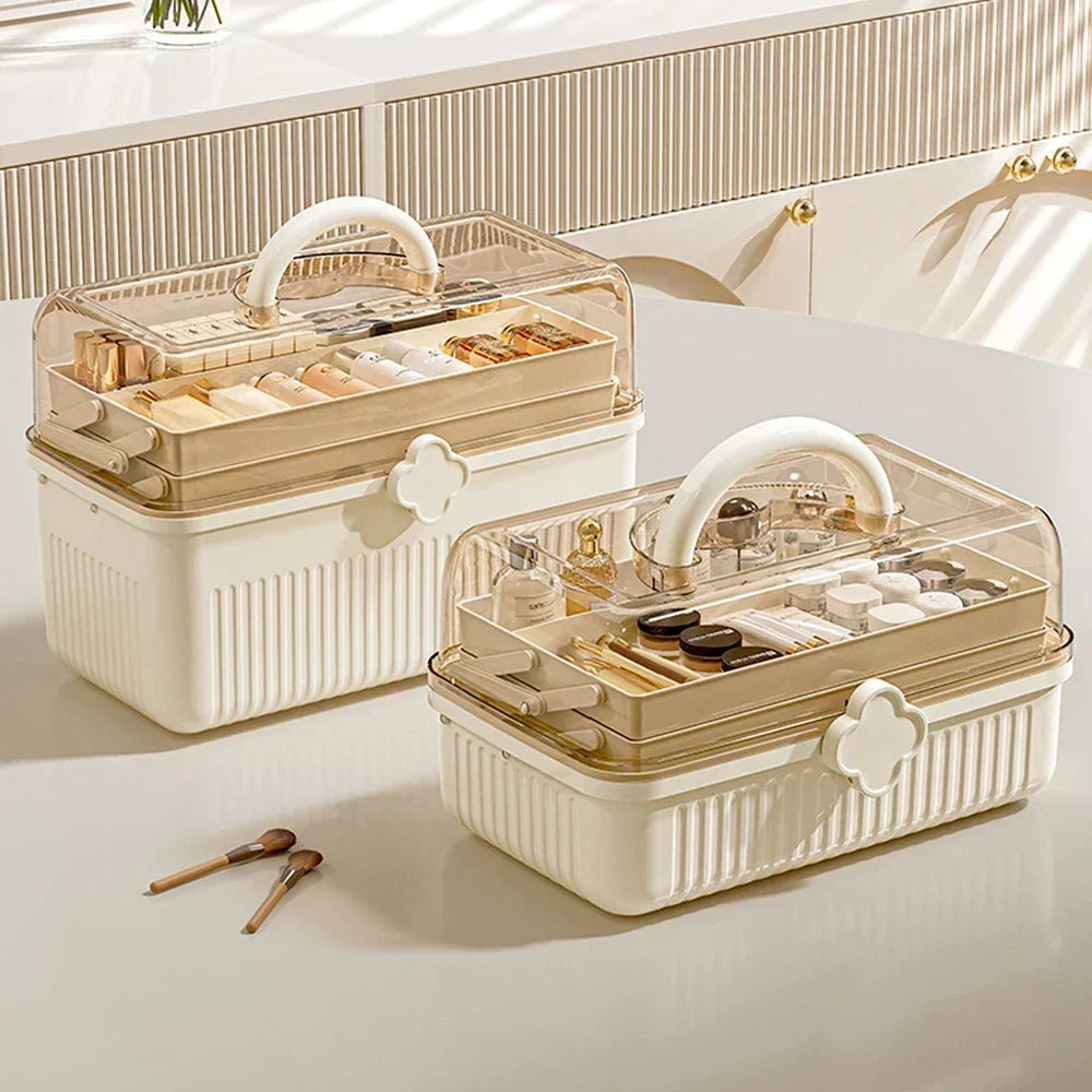 Monzzi Cosmetics 3-Layer Makeup Organizer Box