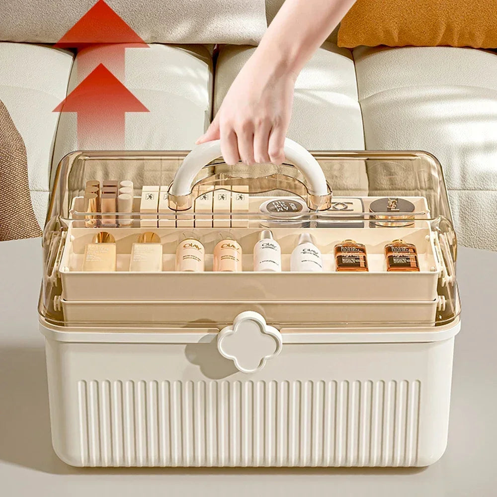Monzzi Cosmetics 3-Layer Makeup Organizer Box