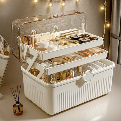 Monzzi Cosmetics 3-Layer Makeup Organizer Box