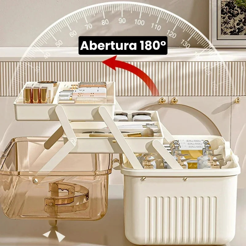 Monzzi Cosmetics 3-Layer Makeup Organizer Box