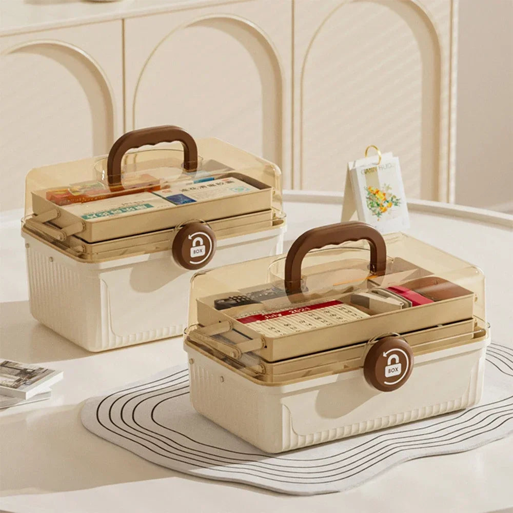 Monzzi Makeup Organizer Box with Handle and Dividers