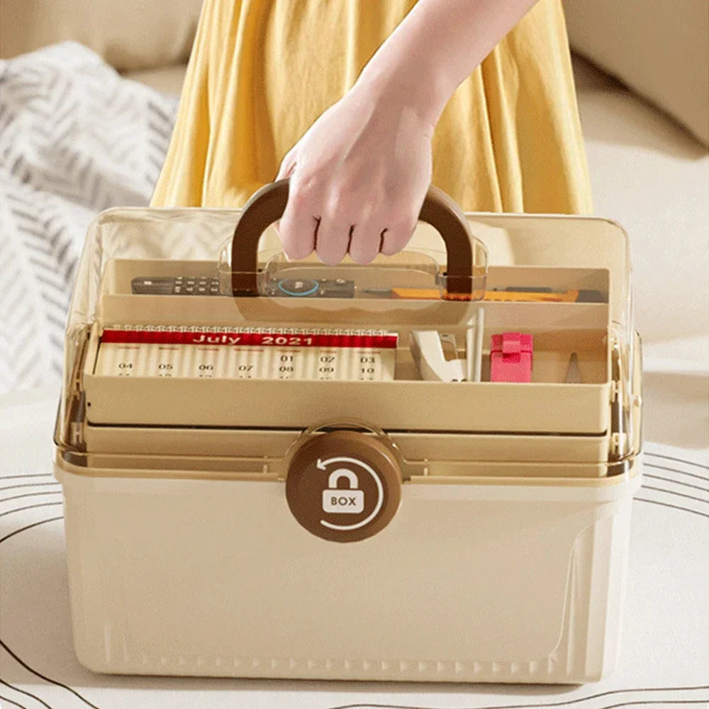 Monzzi Makeup Organizer Box with Handle and Dividers