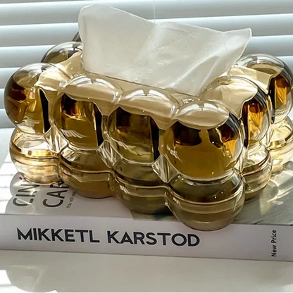 Elegant Golden Tissue Organizer Box for Living Room and Bathroom - Monzzi