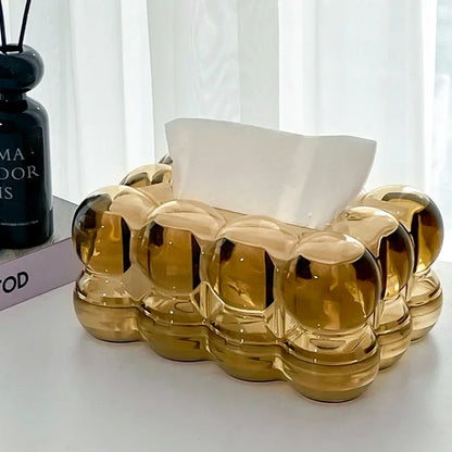 Elegant Golden Tissue Organizer Box for Living Room and Bathroom - Monzzi