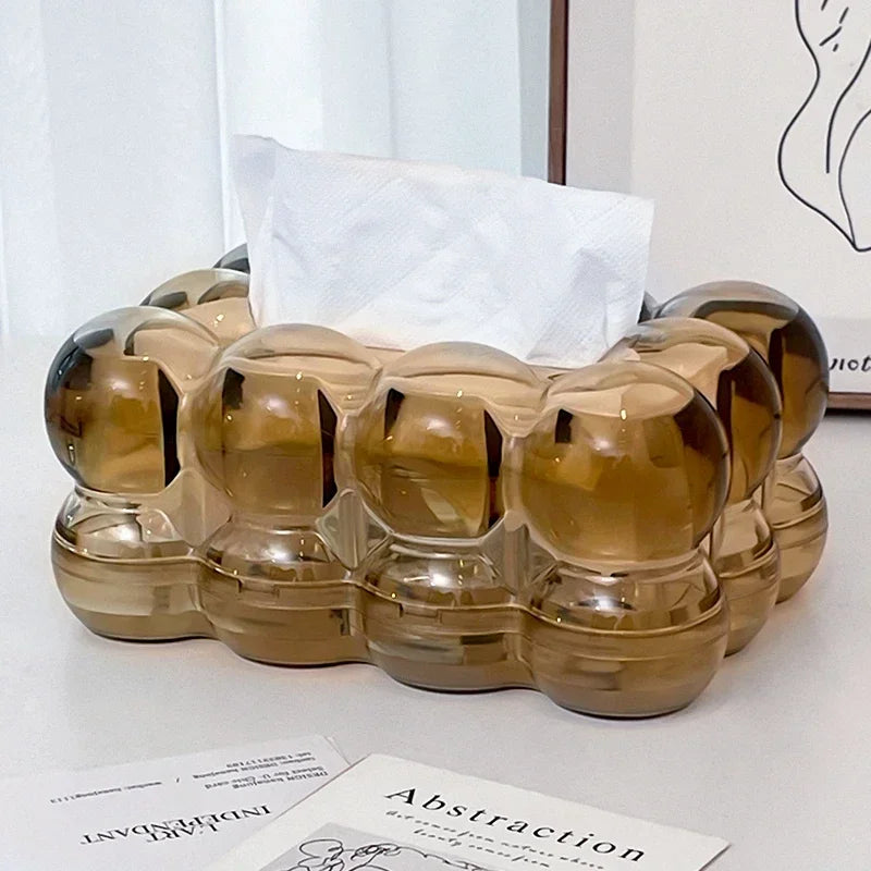 Monzzi Golden Tissue Organizer Box for Living Room and Bathroom