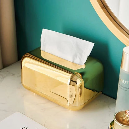 Monzzi Chrome Tissue and Paper Holder Box for Stylish Organization and Décor