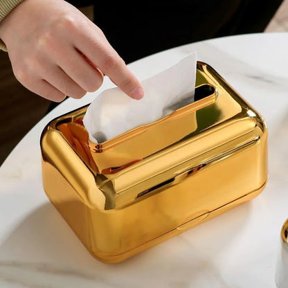 Monzzi Decorative Chrome Tissue and Paper Holder Box for Stylish Organization