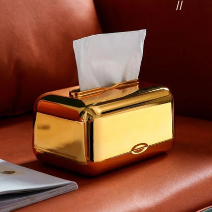 Monzzi Chrome Tissue and Paper Holder Box for Stylish Organization and Décor