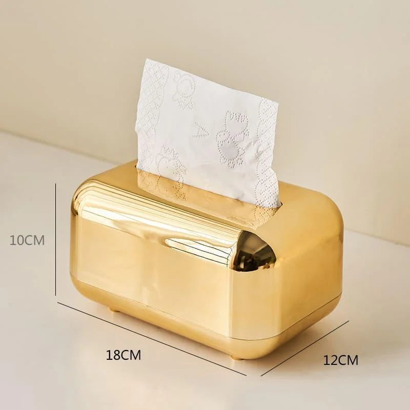 Monzzi Decorative Chrome Tissue and Paper Holder Box for Stylish Organization
