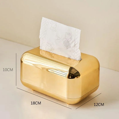 Monzzi Decorative Chrome Tissue and Paper Holder Box for Stylish Organization