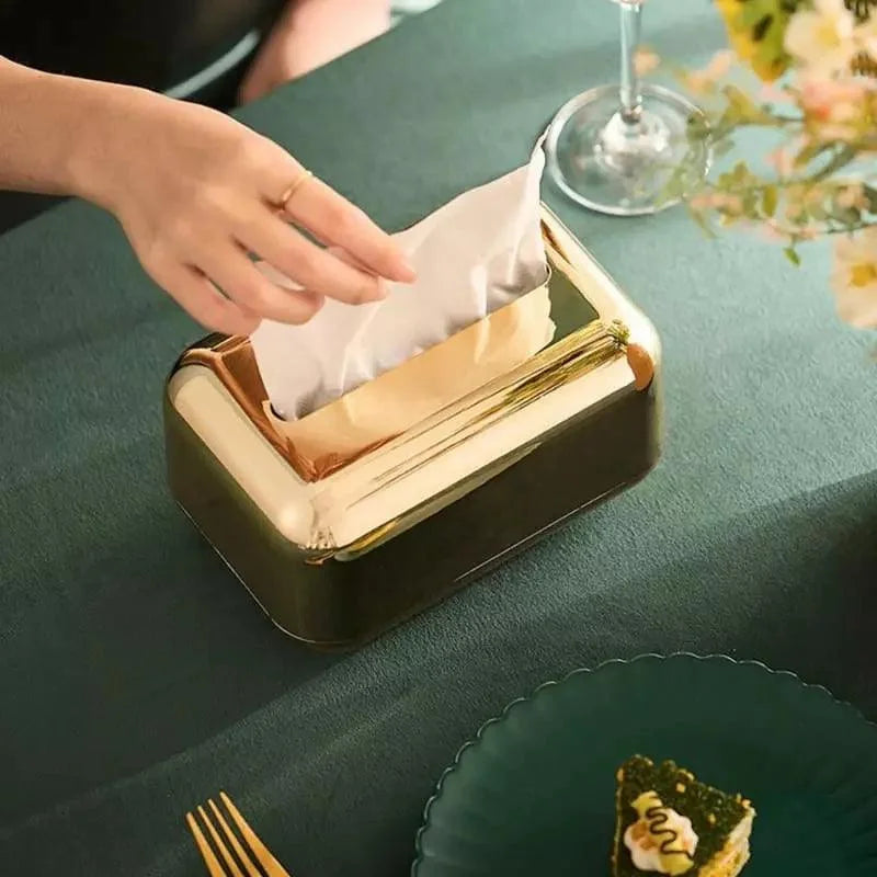 Monzzi Chrome Tissue and Paper Holder Box for Stylish Organization and Décor