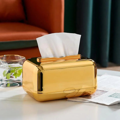 Monzzi Chrome Tissue and Paper Holder Box for Stylish Organization and Décor