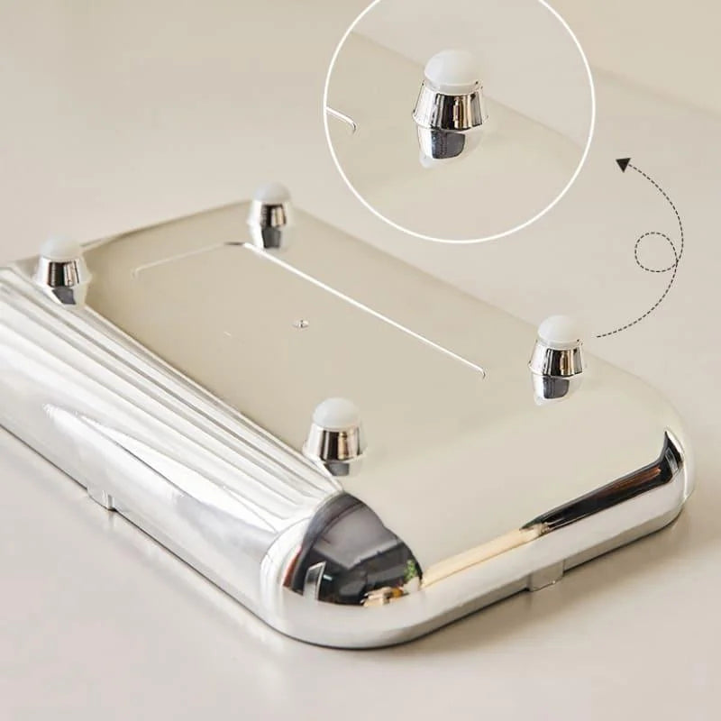 Monzzi Decorative Chrome Tissue and Paper Holder Box for Stylish Organization