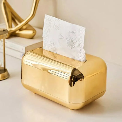 Monzzi Decorative Chrome Tissue and Paper Holder Box for Stylish Organization