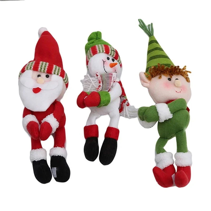 Festive Christmas Wine Bottle Cover Featuring Santa Claus and Snowman Design