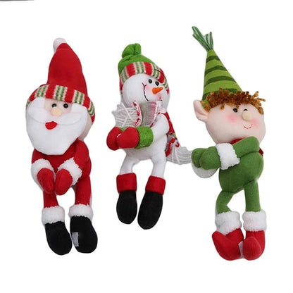 Festive Christmas Wine Bottle Cover Featuring Santa Claus and Snowman Design