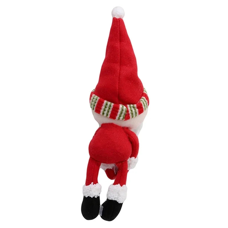 Festive Christmas Wine Bottle Cover Featuring Santa Claus and Snowman