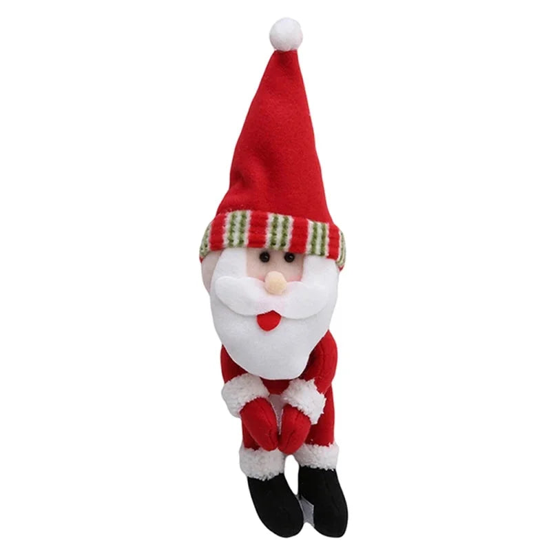 Festive Christmas Wine Bottle Cover Featuring Santa Claus and Snowman
