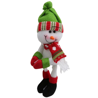 Festive Christmas Wine Bottle Cover Featuring Santa Claus and Snowman