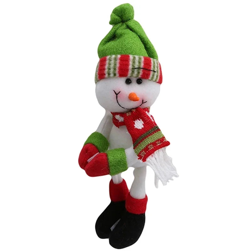 Festive Christmas Wine Bottle Cover Featuring Santa Claus and Snowman Design