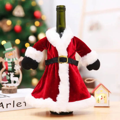 Velvet Christmas Wine Bottle Cover for Elegant Monzzi Decor