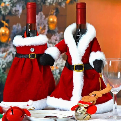 Velvet Christmas Wine Bottle Cover for Monzzi Decor