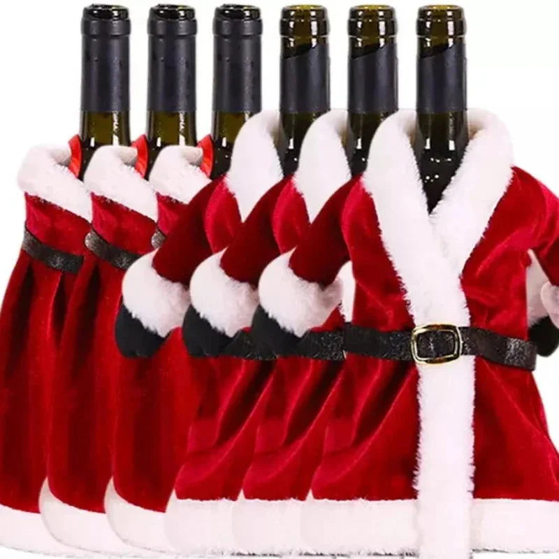 Velvet Christmas Wine Bottle Cover for Monzzi Decor