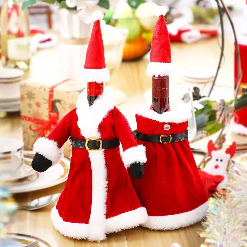 Velvet Christmas Wine Bottle Cover for Monzzi Decor