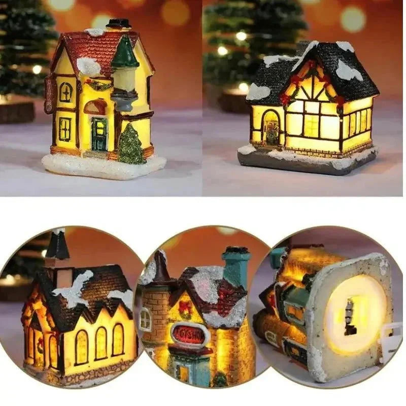 Monzzi Festive Illuminated Christmas Houses for Holiday Decor