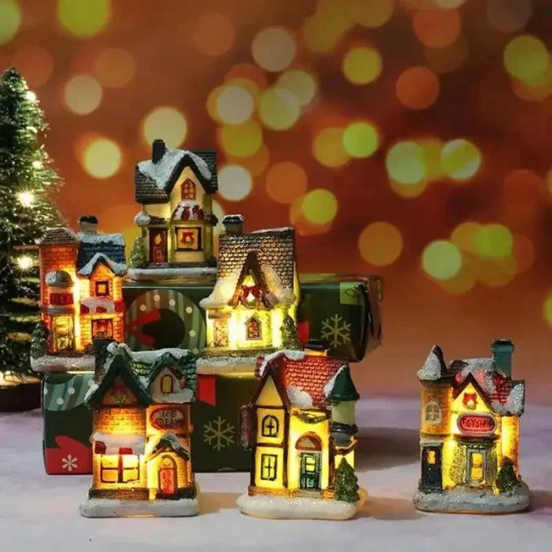 Monzzi Festive Illuminated Christmas Houses for Holiday Decor