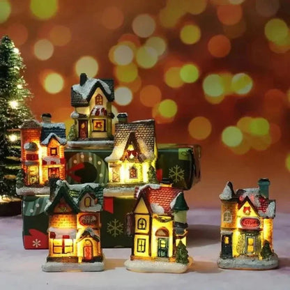 Monzzi Festive Illuminated Christmas Houses for Holiday Decor