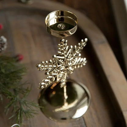 Monzzi Golden Iron Candle Holder with Star and Reindeer Christmas Decor
