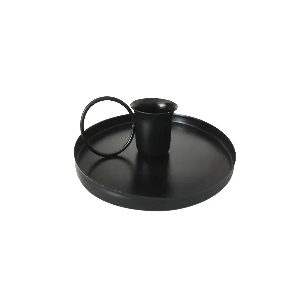 Portable Metal Candle Holder with Handle for Table and Living Room Decor