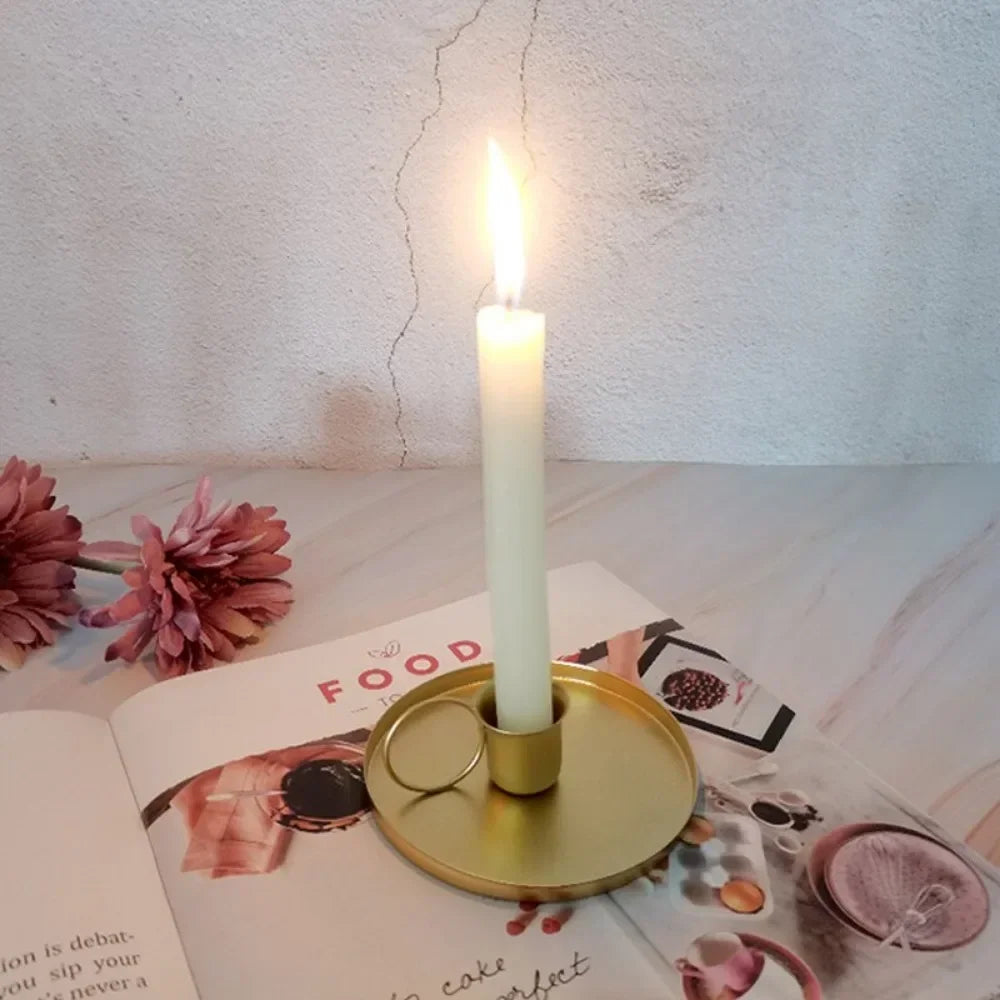 Portable Metal Candle Holder with Handle for Table and Living Room Decor