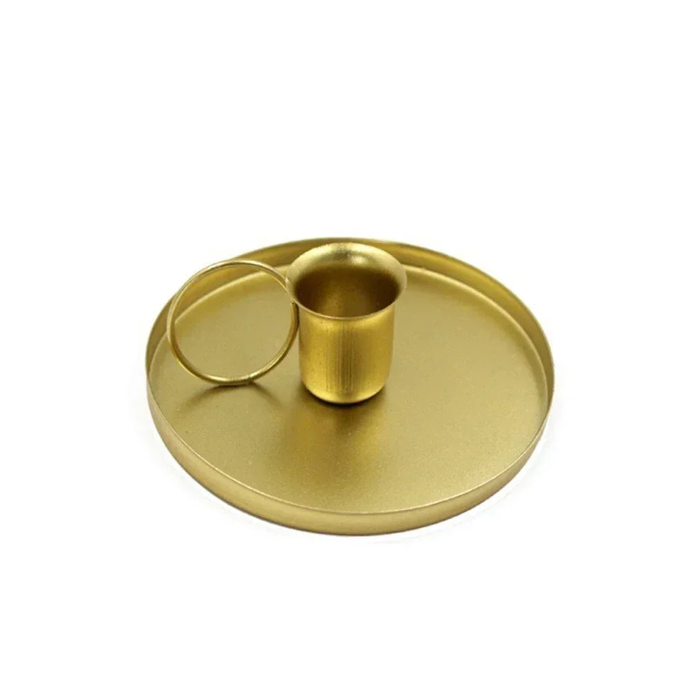Portable Metal Candle Holder with Handle for Table and Living Room Decor