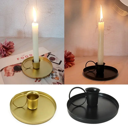 Portable Metal Candle Holder with Handle for Table and Living Room Decor