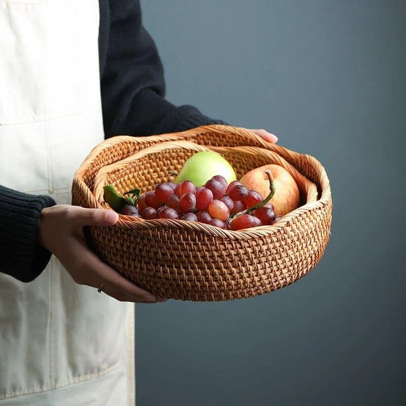 Monzzi Handcrafted Rattan Wicker Storage Basket
