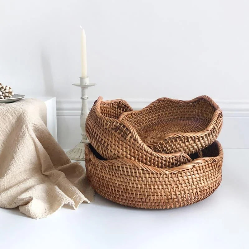 Monzzi Handcrafted Rattan Wicker Storage Basket