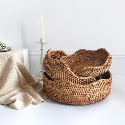 Monzzi Handcrafted Rattan Wicker Storage Basket