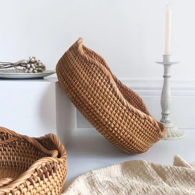 Monzzi Handcrafted Rattan Wicker Storage Basket