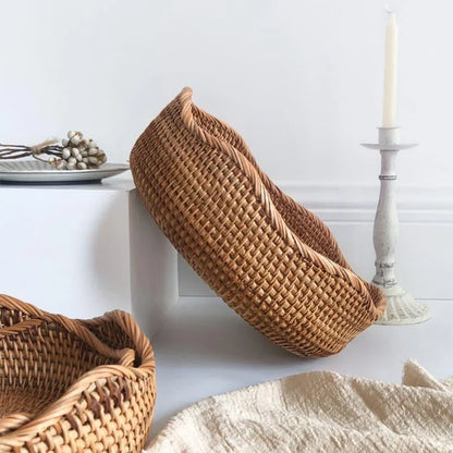 Monzzi Handcrafted Rattan Wicker Storage Basket
