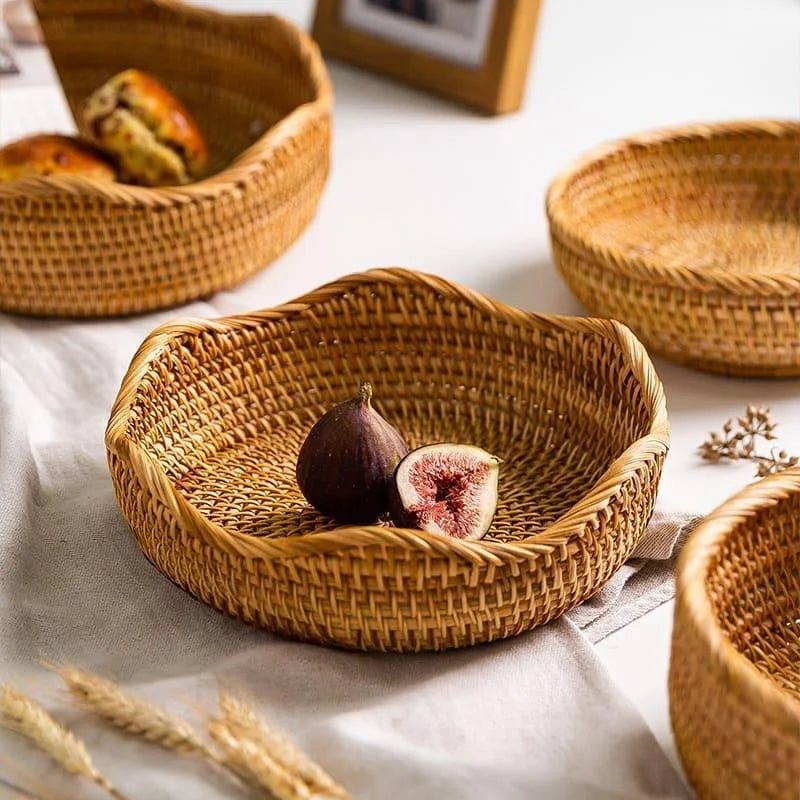 Monzzi Handcrafted Rattan Wicker Storage Basket