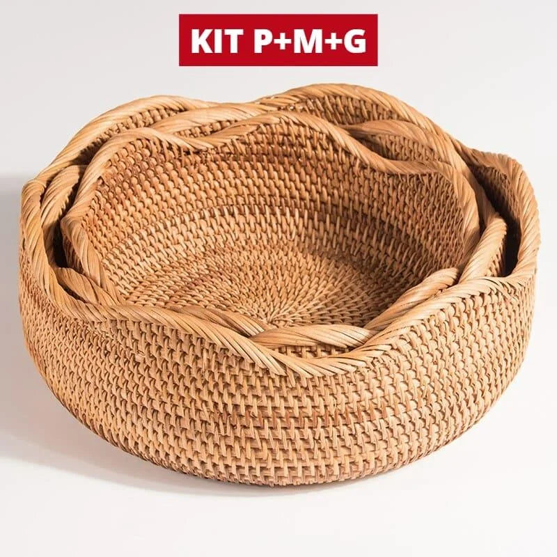 Monzzi Handcrafted Rattan Wicker Storage Basket