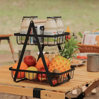 2-Tier Fruit Storage Basket for Tabletop Display